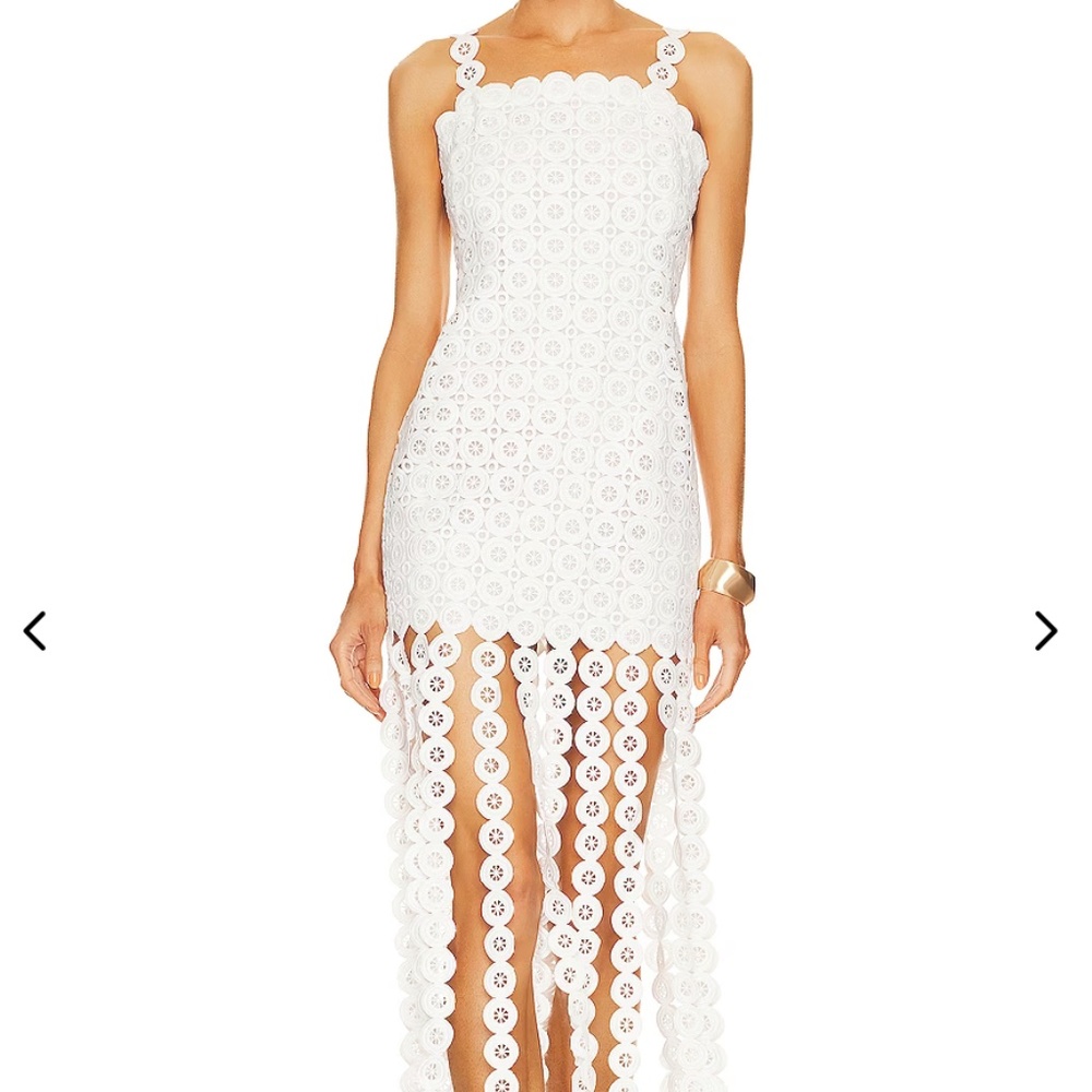 Jaycee Lace Fringe Midi Dress
